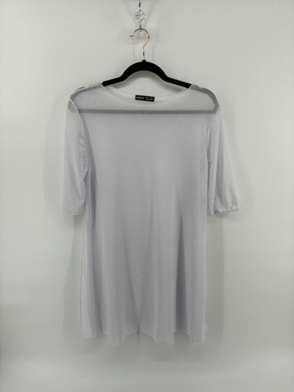 MASSIVE $10 SALE Sheer White Shein Blouse High Side Slits